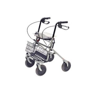 ROLLATOR 4 RUOTE SILVER CON PORTA BASTONE