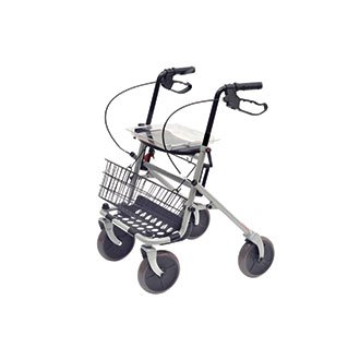 ROLLATOR 4 RUOTE SILVER CON PORTA BASTONE